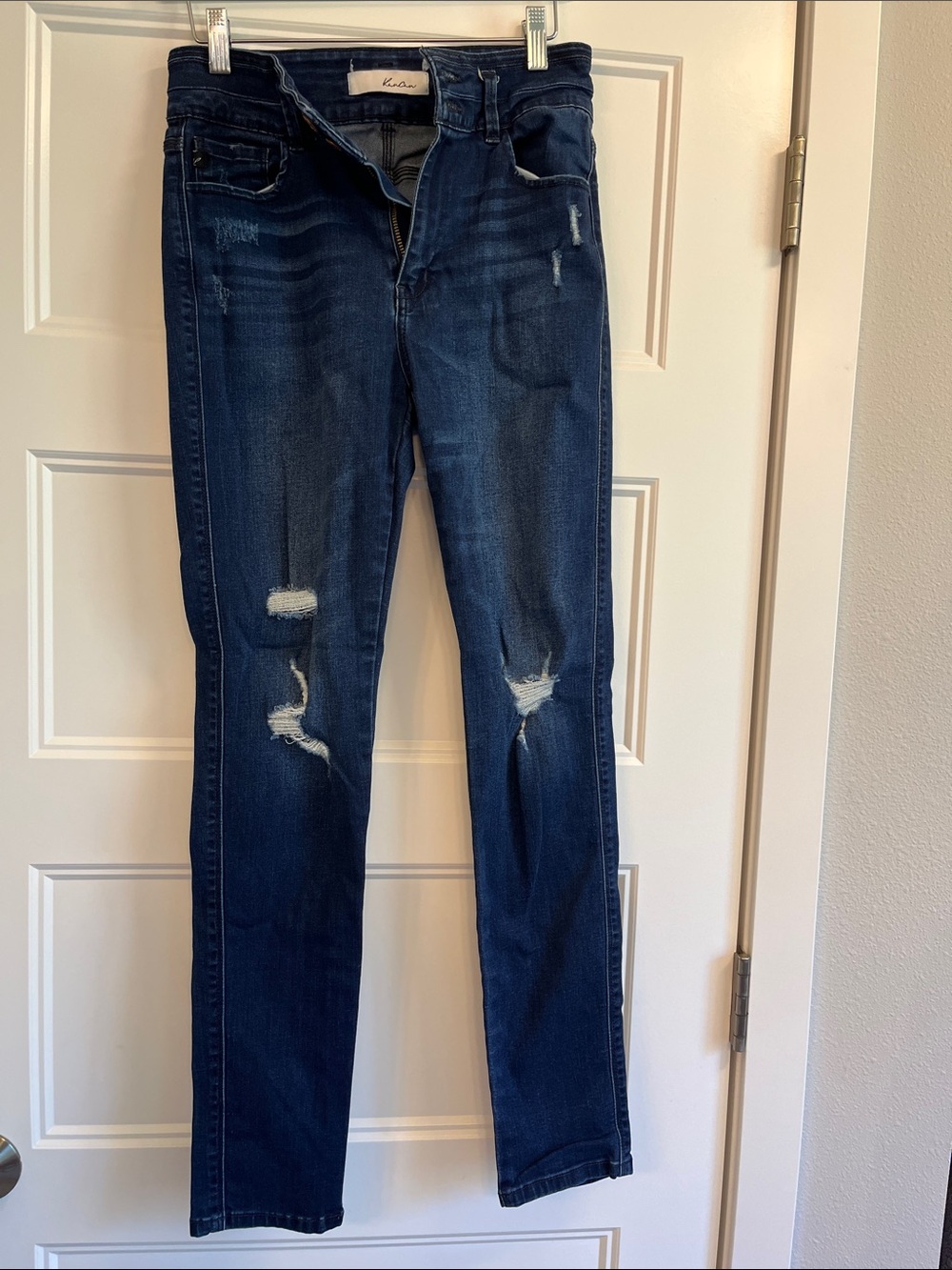 Kancan Dark Blue Distressed Skinny Jeans